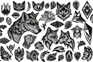 wolf in full growth tattoo idea