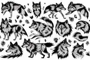 wolf in full growth tattoo idea