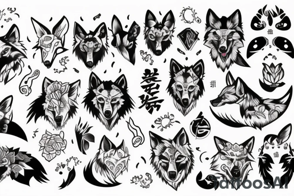 wolf in full growth tattoo idea
