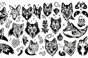 wolf in full growth tattoo idea