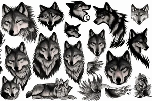 wolf in full growth tattoo idea