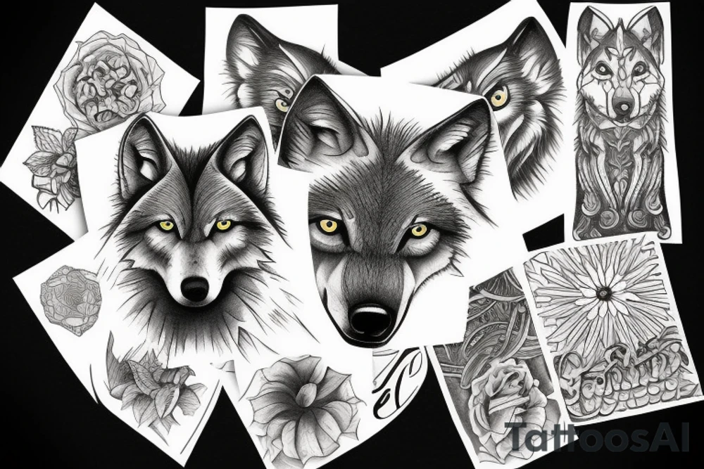 wolf in full growth tattoo idea