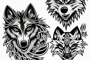 wolf in full growth tattoo idea