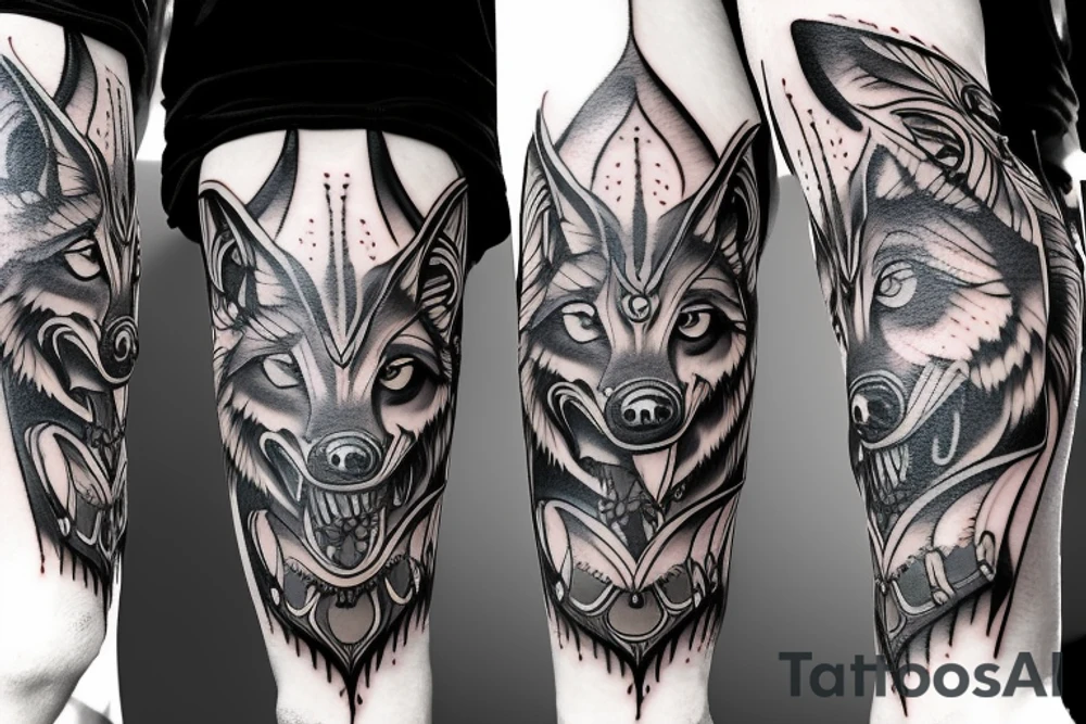 wolf tattoo idea