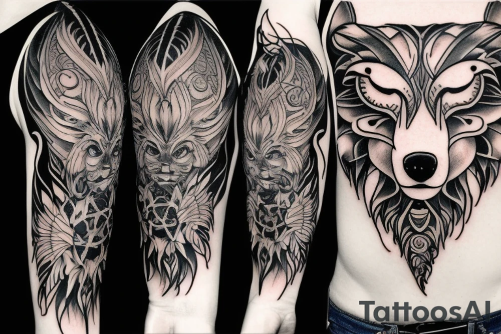 wolf tattoo idea