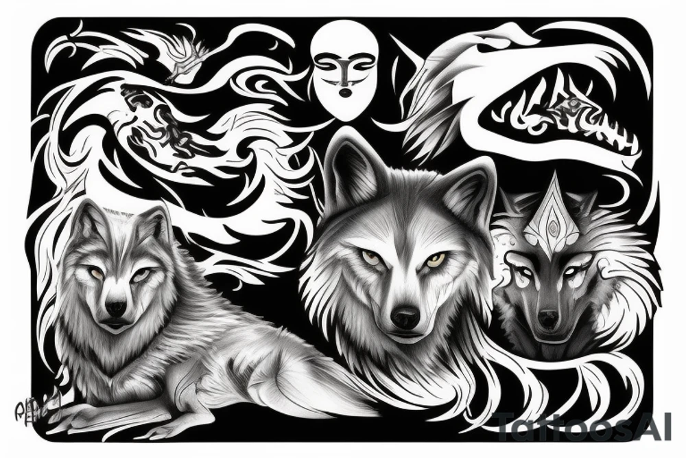wolf tattoo idea