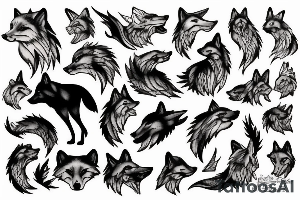 wolf tattoo idea