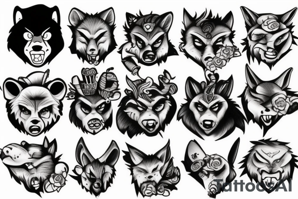 big bad wolf tattoo idea