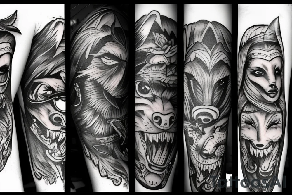 big bad wolf tattoo idea