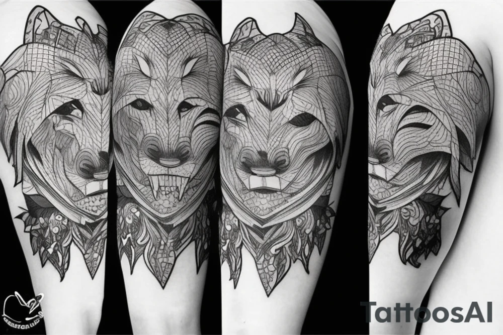 big bad wolf tattoo idea
