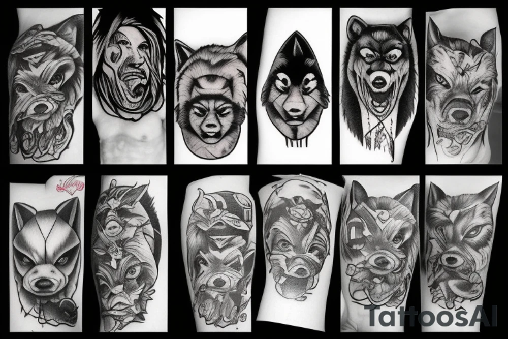 big bad wolf tattoo idea