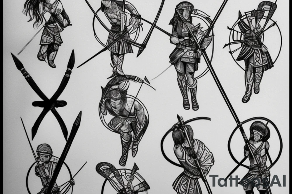 roman Archer drawing their bow tattoo idea
