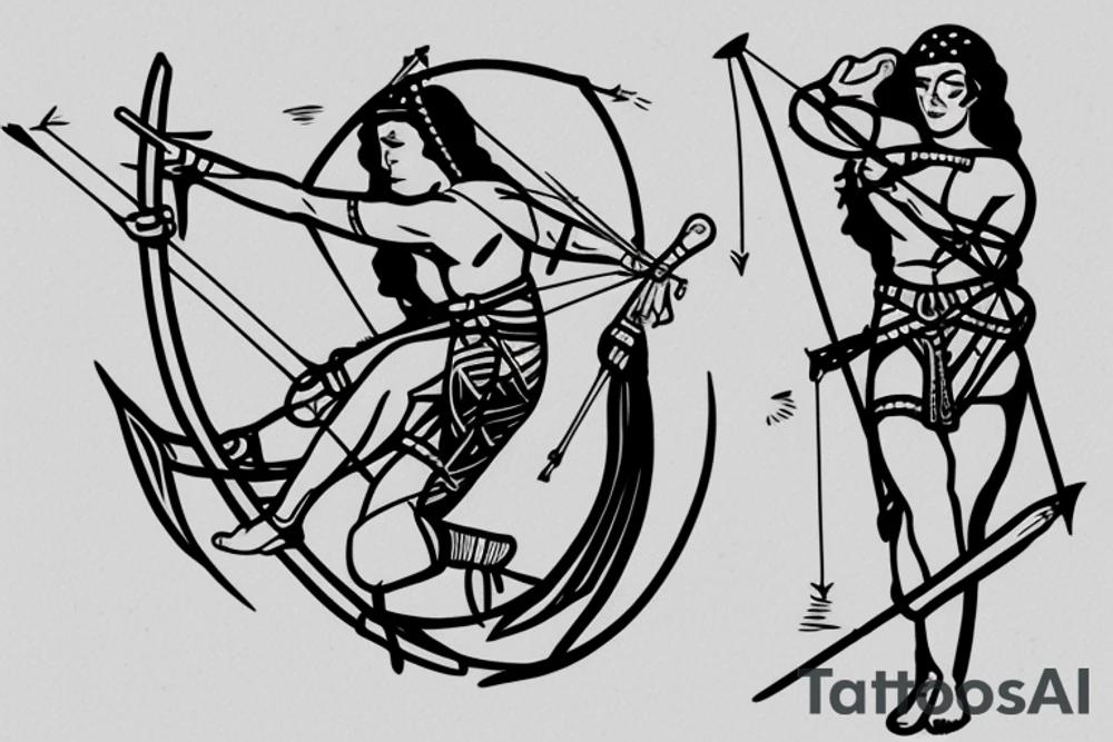 Greek Archer, pulling their bow tattoo idea