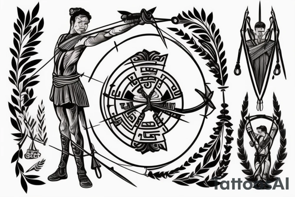 Greek Archer, pulling their bow tattoo idea