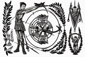 Greek Archer, pulling their bow tattoo idea