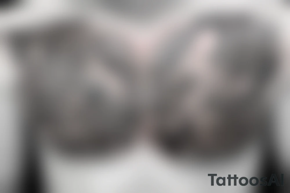 A Chest tattoo of a Greek archer shooting tattoo idea