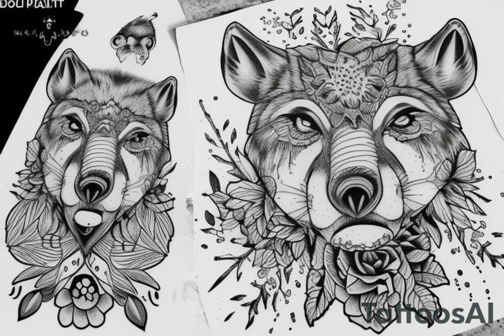 big bad wolf tattoo idea