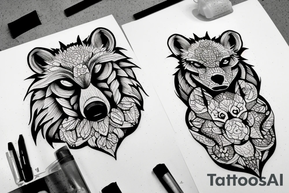 big bad wolf tattoo idea