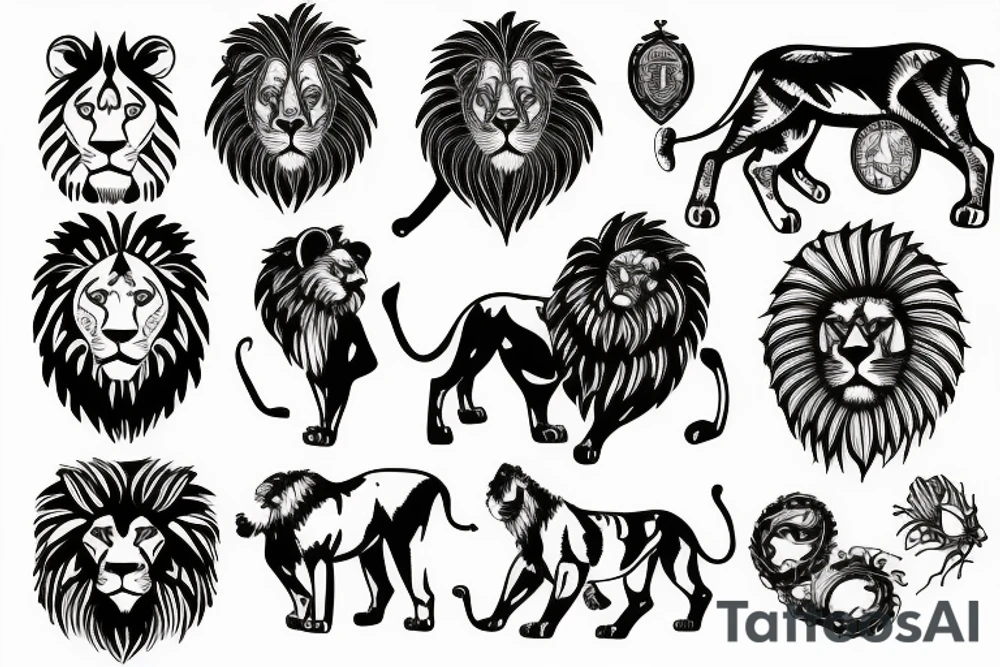 lion in the desert tattoo idea
