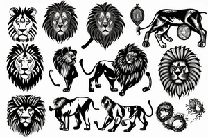 lion in the desert tattoo idea