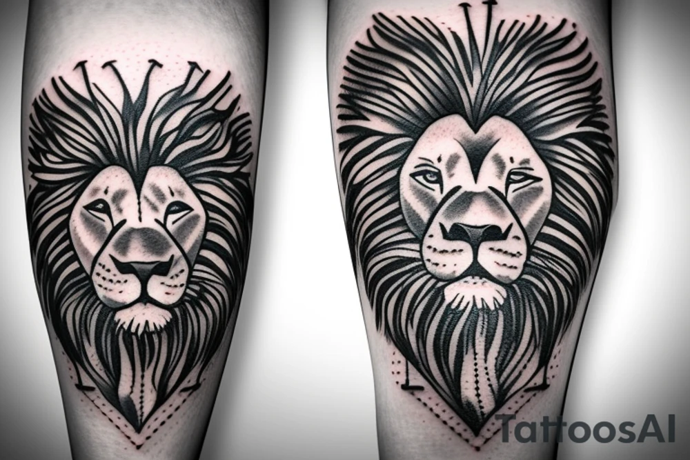 lion in the desert tattoo idea