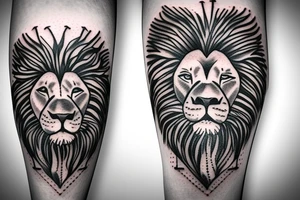 lion in the desert tattoo idea