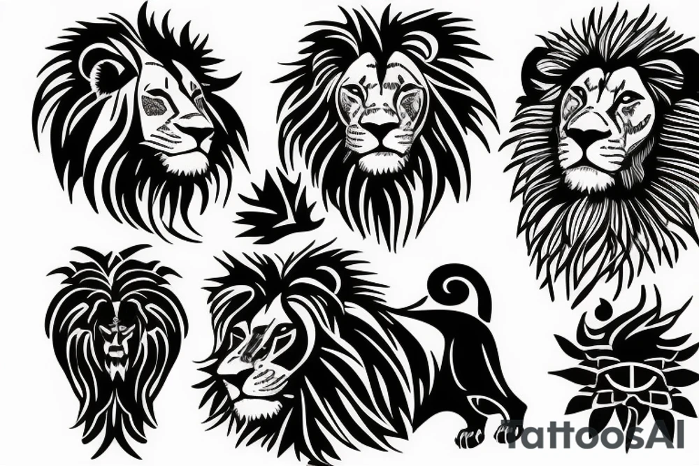 lion in the desert tattoo idea