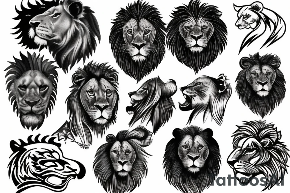 lion roaring tattoo idea