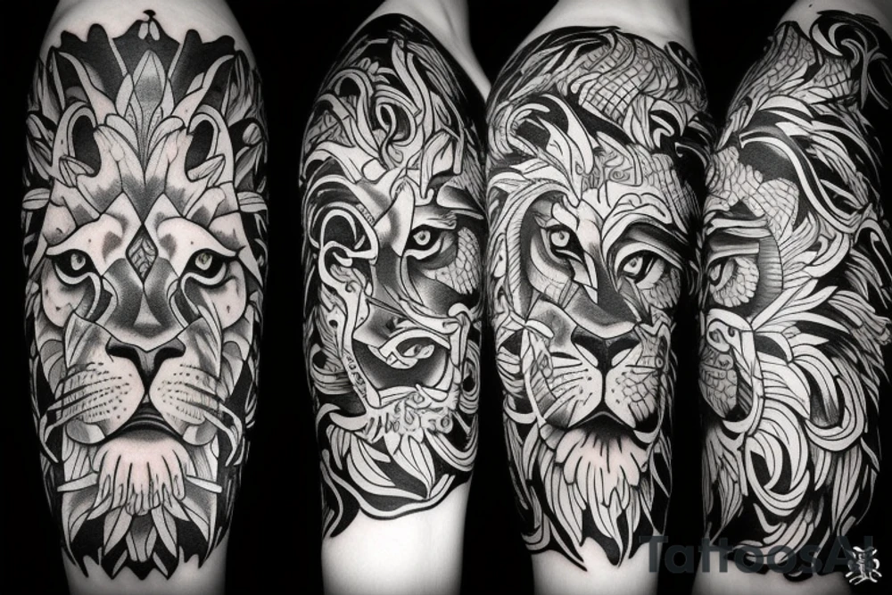 lion roaring tattoo idea