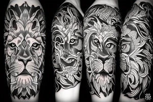 lion roaring tattoo idea