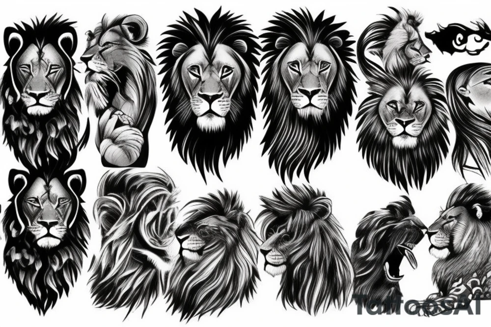 lion roaring tattoo idea