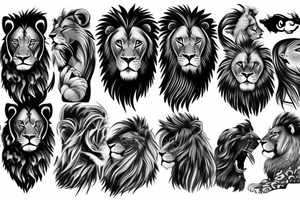lion roaring tattoo idea