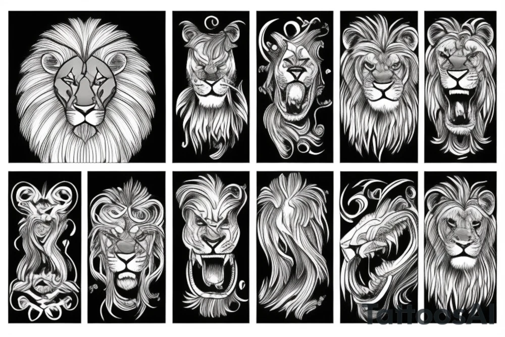 lion roaring tattoo idea