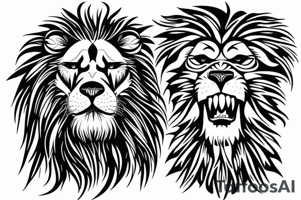lion roaring tattoo idea