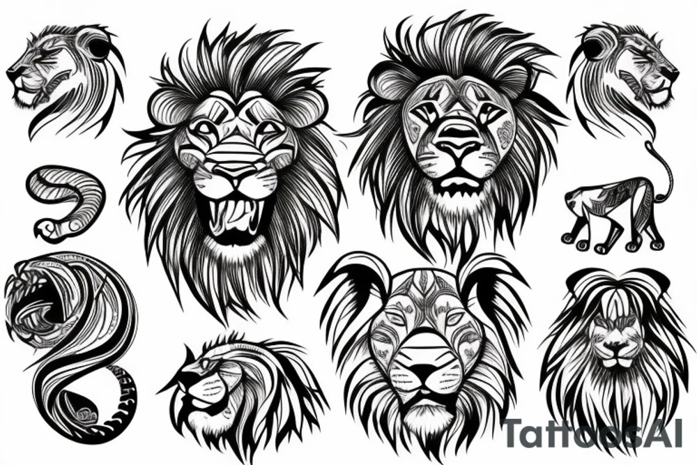 lion roaring tattoo idea