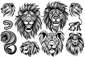 lion roaring tattoo idea
