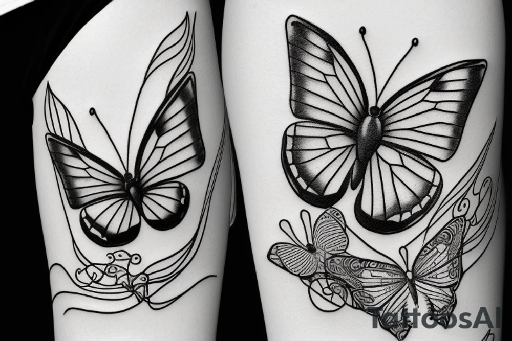 butterfly sailboat little tattoo idea