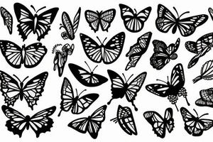 butterfly sailboat little tattoo idea