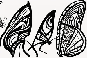 butterfly sailboat little tattoo idea