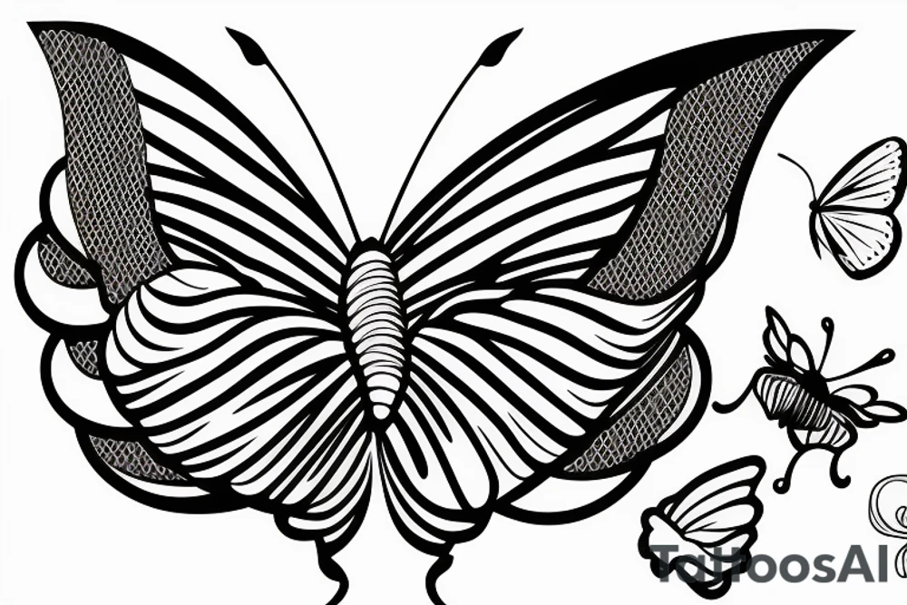 butterfly sailboat tattoo idea