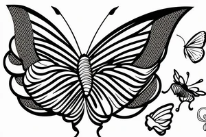 butterfly sailboat tattoo idea