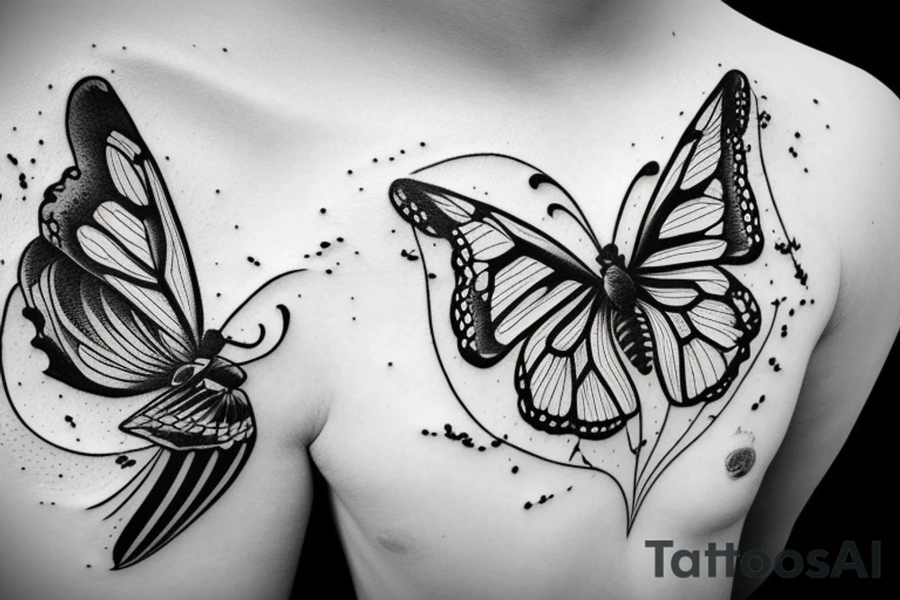 butterfly sailboat tattoo idea