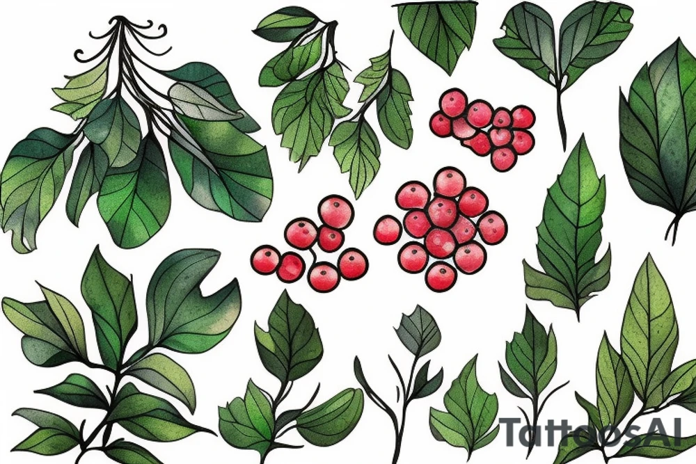 Cloudberry, cowberry  forest tattoo idea
