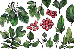 Cloudberry, cowberry  forest tattoo idea