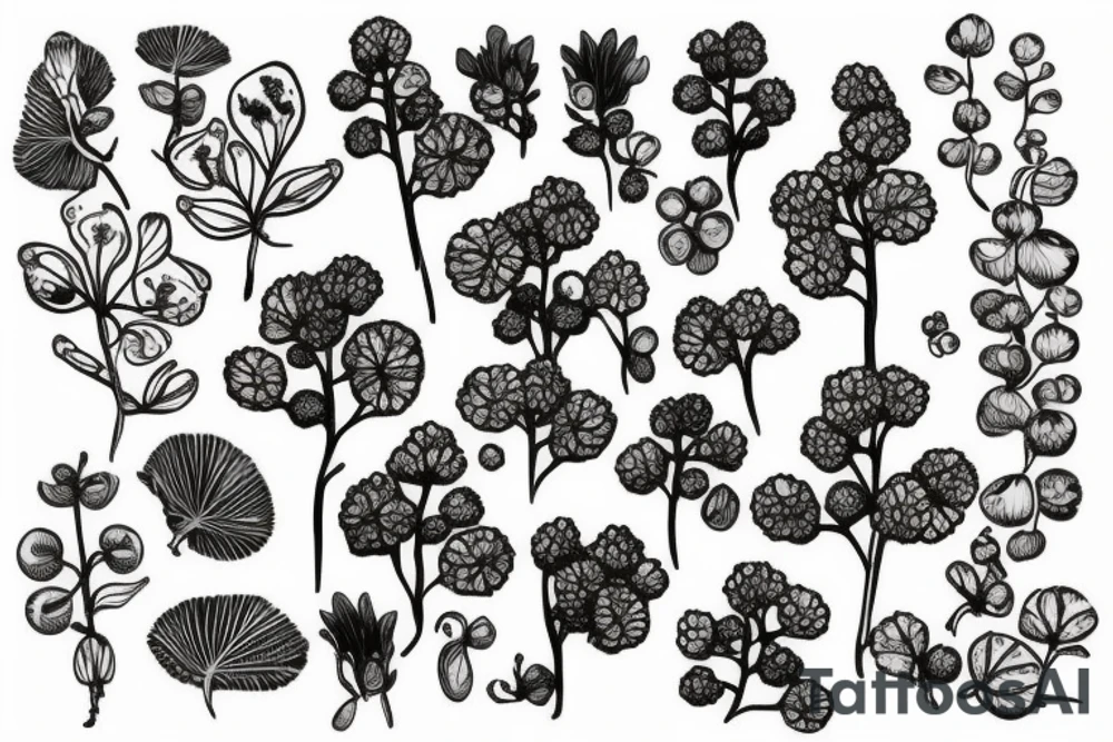 Cloudberry, cowberry  forest tattoo idea