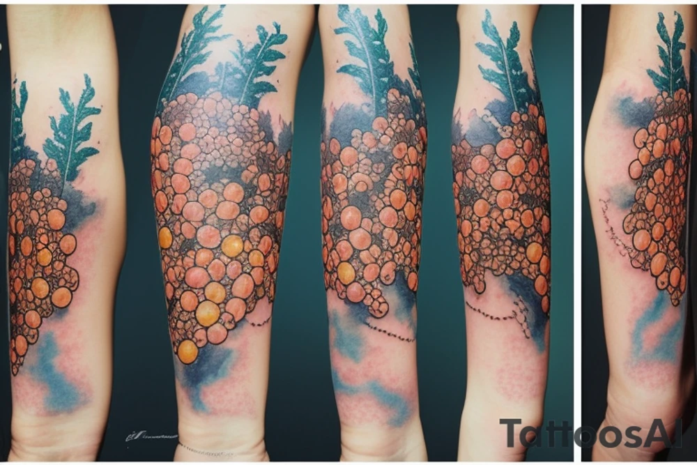 Girl near be the sea and the forest, she takes cloudberry tattoo idea