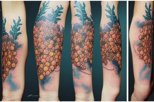 Girl near be the sea and the forest, she takes cloudberry tattoo idea