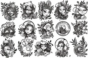 Girl near be the sea and the forest, she takes cloudberry tattoo idea