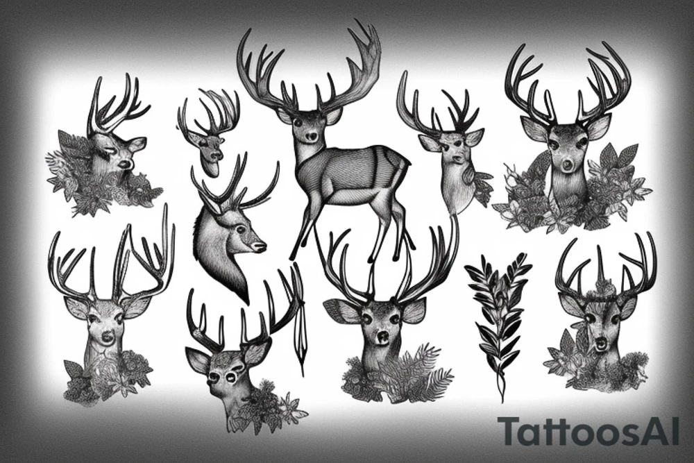 Deer in the forest tattoo idea