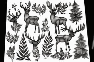 Deer in the forest tattoo idea